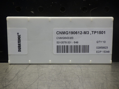 SECO Carbide Inserts QTY10 CNMG190612-M3 TP1501 (LOC2763C)