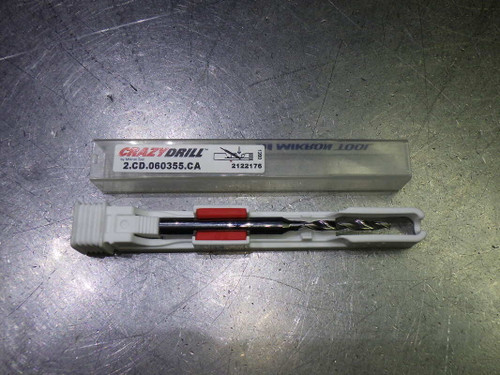 Mikron CrazyDrill 3.55mm Coolant Thru 6xD Carbide Drill 2.CD.060355.CA (LOC2740B)