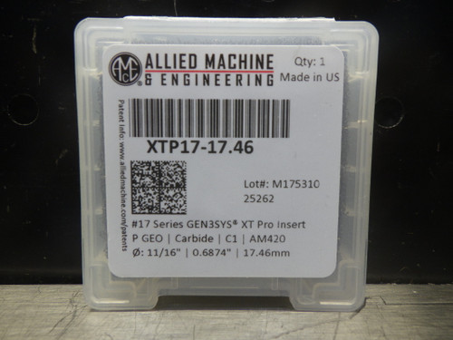 AMEC #17 11/16" Gen3sys Carbide Drill Insert XTP17-17.46 (LOC2979B)