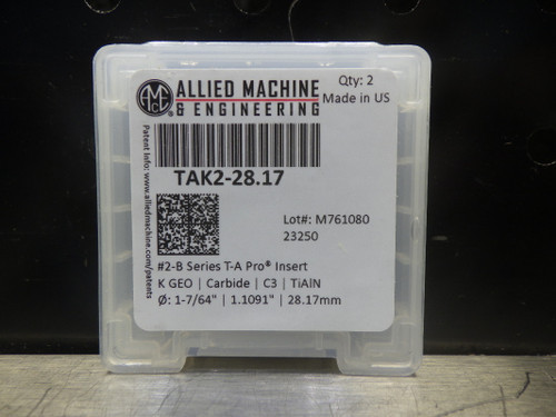 AMEC Series T-A #2-B 1-7/64" Carbide Spade Drill Inserts QTY2 TAK2-28.17 (LOC2979B)