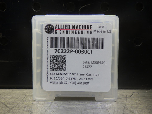 AMEC Gen3sys XT #22 15/16" Carbide Spade Drill Insert 7C222P-0030CI (LOC1533B)