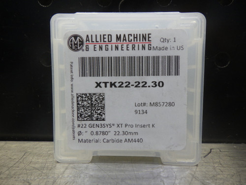 AMEC Gen3sys XT #22 7/8" Carbide Spade Drill Insert XTK22-22.30 (LOC1533B)