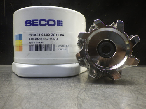 SECO 3" Coolant Thru Indexable Facemill 1" Arbor R220.64-03.00-Z016-8A (LOC2082B)