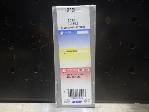 Iscar Carbide Inserts QTY10 GFF3R IC20 (LOC1530)