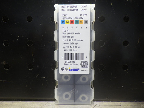 Iscar Carbide Inserts QTY10 DCET3-.002R-WF IC907 (LOC1530)
