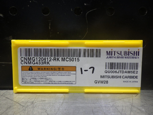 Mitsubishi Carbide Inserts QTY10 CNMG120412-RK MC5015 (LOC1963D)