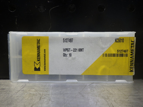 Kennametal Carbide Inserts QTY10 WPGT-221KMT KC5010 (LOC2108B)