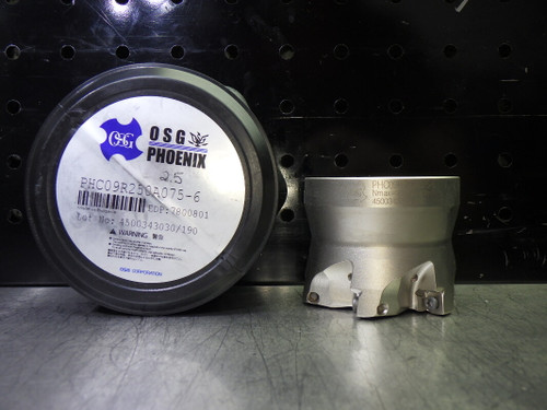 OSG Phoenix 2.5" Coolant Thru Facemill 3/4" Arbor PHC09R250A075-6 (LOC1183A)
