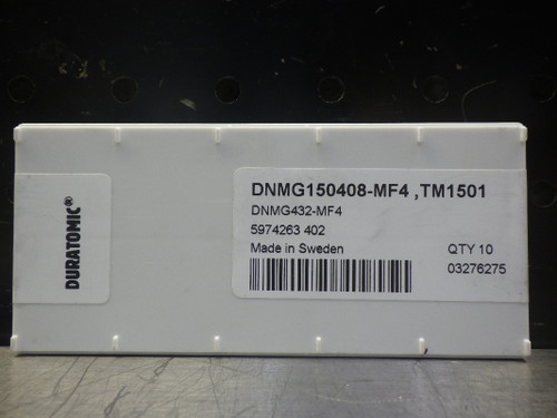 SECO Carbide Inserts QTY10 DNMG150408-MF4 TM1501 (LOC1005B)