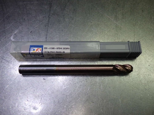 Iscar 1/2" 4 Flute Carbide Ballnose Endmill EBI-4 500-875/4.12CVF6 (LOC2761A)