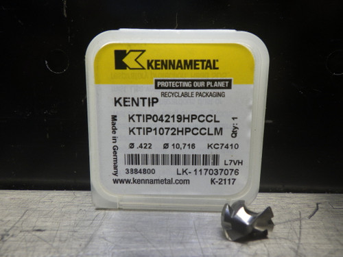 Kennametal 27/64" Carbide Drill Tip Insert KTIP04219HPCCL KC7410 (LOC525)