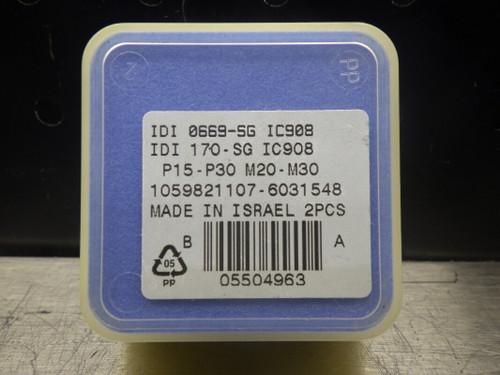 Iscar 17mm Carbide Drill Inserts QTY2 IDI 0669-SG IC908 (LOC525)