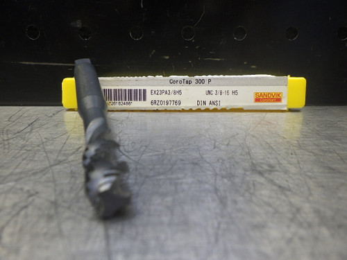 Sandvik 3/8"-16 UNC 3 Flute Spiral Tap EX23PA3/8H5 UNC 3/8-A6 H5 (LOC535)