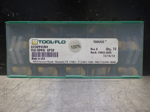 Tool Flo Carbide Inserts QTY10 FLU-3094L GP50 (LOC560)