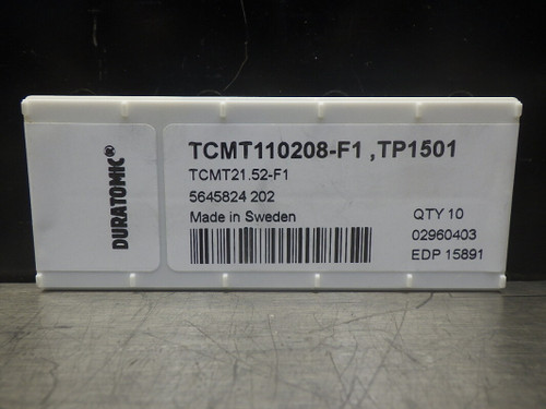 SECO Carbide Inserts QTY10 TCMT110208-F1 TP1501 (LOC613B)