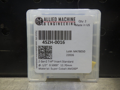 AMEC Gen2 T-A #Z 1/2" Cobalt Spade Drill Inserts QTY2 1C51A-0028-HI (LOC568B)