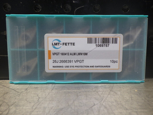 LMT.FETTE Carbide Inserts QTY10 26J666391 VPGT (LOC268B)