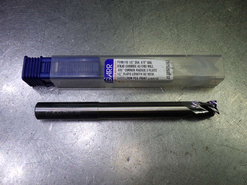 GARR 1/2" 3 Flute Carbide CR Endmill 1/2" Shank .03" R FTN5170 (LOC658A)