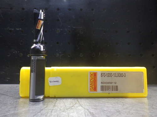 Sandvik 12 to 12.49mm Coolant Thru Indexable Drill 870-1200-10LX063-3 (LOC618A)
