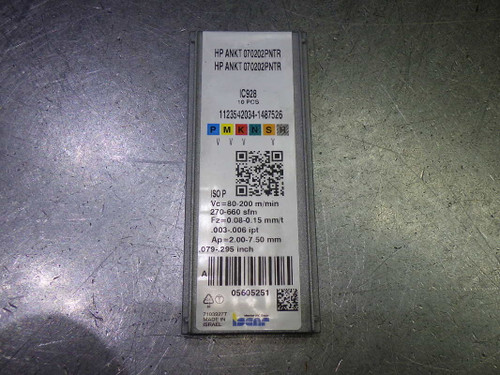 Iscar Carbide Milling Inserts QTY10 HP ANKT 070202PNTR IC928 (LOC2901A)