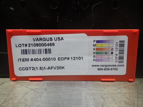 Vargus Carbide Inserts QTY10 CCGT2(1.5)1-AFV20K (LOC2698A)
