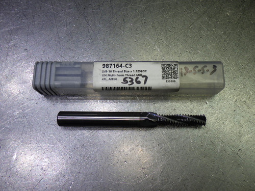 Harvey Tool 3/8"-16 4 Flute Carbide Thread Mill 3/8" Shank 987164-C3 (LOC1545)
