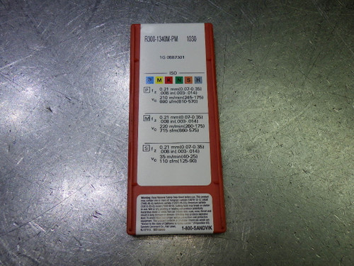 Sandvik Carbide Milling Inserts QTY10 R300-1340M-PM 1030 (LOC2987B)