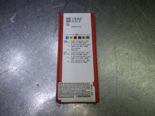 Sandvik Carbide Inserts QTY10 VBMT 2(1.5)1-UF/VBMT 11 02 04-UF 235 (LOC2754A)