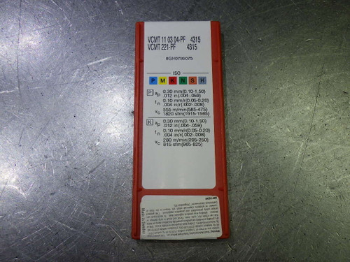 Sandvik Carbide Inserts QTY10 VCMT 221-PF/VCMT 11 03 04-PF 4315 (LOC1632)