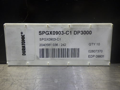 Seco Carbide Inserts QTY10 SPGX0903-C1 DP3000 (LOC1393D)