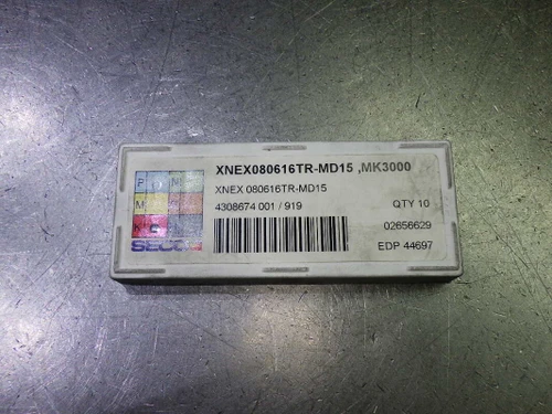 SECO Carbide Milling Inserts QTY10 XNEX080616TR-MD15 MK3000 (LOC3615)