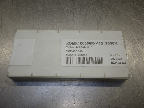 SECO Carbide Inserts QTY10 XOMX180608R-M10 T350M (LOC845)