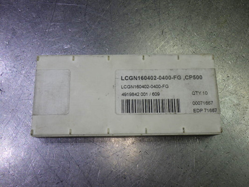 SECO Carbide Grooving Inserts QTY10 LCGN160402-0400-FG CP500 (LOC87)