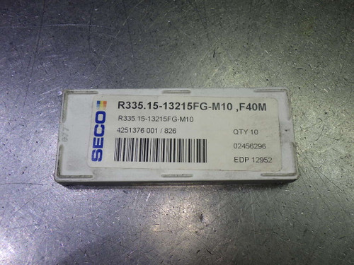 SECO Carbide Milling Inserts QTY10 R335.15-13215FG-M10 F40M (LOC87)