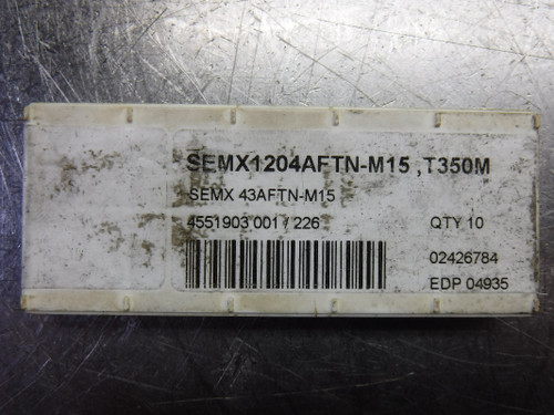 SECO Carbide Inserts QTY10 SEMX1204AFTN-M15 / SEMX43AFTN-M15 T350M (LOC59)