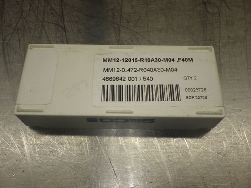 SECO 15/32" Carbide Milling Inserts QTY2 MM12-0.472-R040A30-M04 F40M (LOC180)