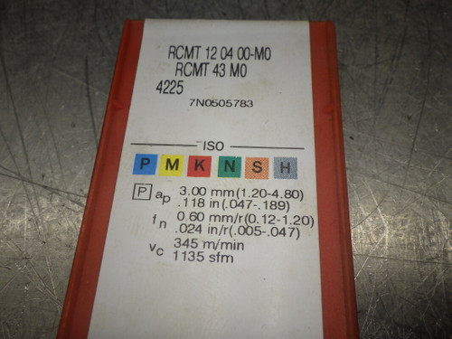 Sandvik Carbide Inserts QTY10 RCMT 43 MO / RCMT 12 04 00-M0 4225 (LOC238B)
