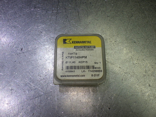 Kennametal 11.4mm Carbide Drill Tip Insert QTY1 KTIP1140HPM KCP15 (LOC1415A)