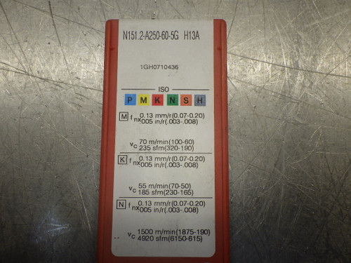 Sandvik Carbide Inserts QTY10 N151.2-A250-60-5G H13A (LOC2952A)