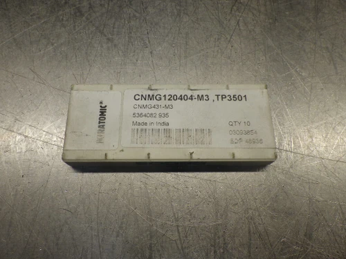 SECO Carbide Inserts QTY10 CNMG431-M3 / CNMG120404-M3 TP3501 (LOC60)