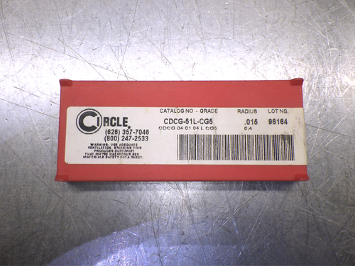 Circle Carbide Inserts QTY10 CDCG-51L-CG5 (LOC1136A)