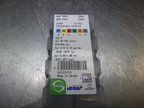 ISCAR Carbide Inserts QTY10 GRIP3003Y IC808 (LOC2875B)
