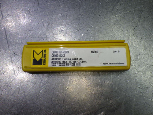Kennametal Carbide Inserts QTY5 CNMG432CT/CNMG120408CT KCP05 (LOC1147A)