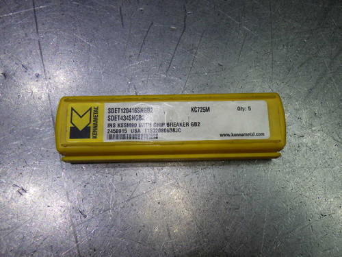 Kennametal Carbide Inserts QTY5 SDET434SNGB2/SDET120416SNGB2 KC725M (LOC1147A)