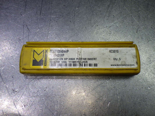 Kennametal Carbide Turning Inserts QTY5 CCGT431HP/CCGT120404HP KC5010 (LOC1147A)