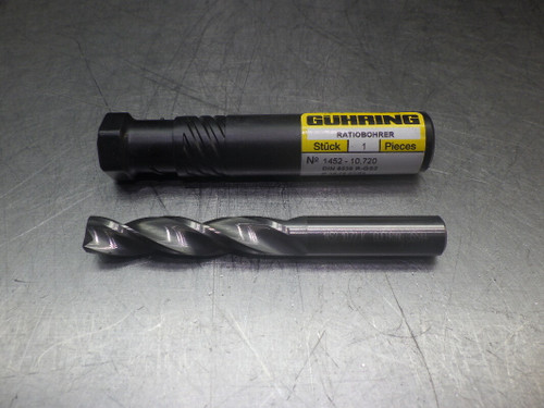 Guhring 10mm 5xD 3 Flute Carbide Drill 10mm Shank DIN6539R-GS2 (LOC419)
