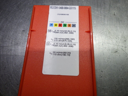 Sandvik Carbide Grooving Inserts QTY10 RG123H1-0400-0004-GS 1115  (LOC3640)
