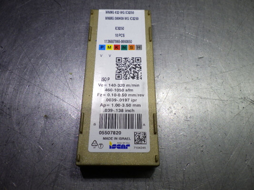 ISCAR Carbide Inserts QTY10 WNMG432-WG / WNMG080408-WG IC8250 (LOC51)