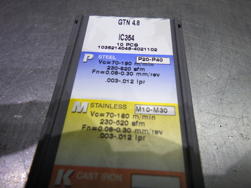 ISCAR Carbide Inserts QTY10 GTN4.8 IC354 (LOC51)