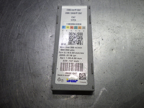 ISCAR Carbide Inserts QTY10 CNMG432-99 / CNMG120408-PP IC907 (LOC118A)